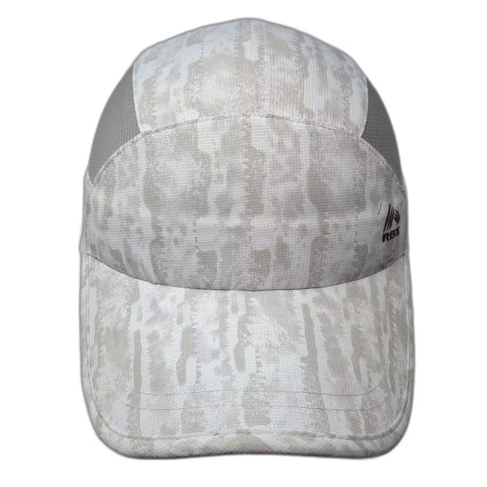 RBX 5 Panel Hat Gray White OS Slideback Mesh Reflective Running Performance